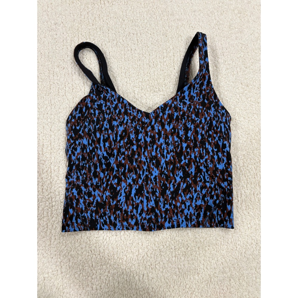 Lululemon Align Tank Top Leopard Camo Blue Nile Multi Animal Print Size 2